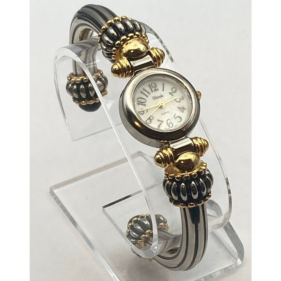 Xanadu Quartz Womens Watch 22mm Cuff Bracelet Style New Battery Silver Gold Tone - Picture 4 of 9